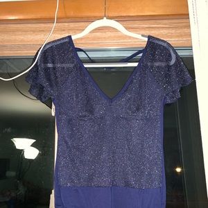 Glittery low cut body suit